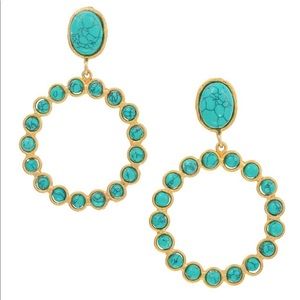Sylvia Toledano 22K gold plated and turquoise clip on earrings